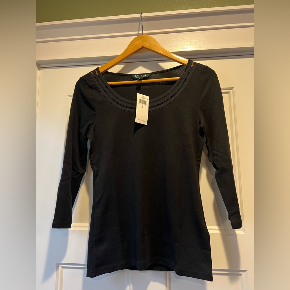 Lauren Ralph Lauren 3/4 Sleeve Top Size Small NWT